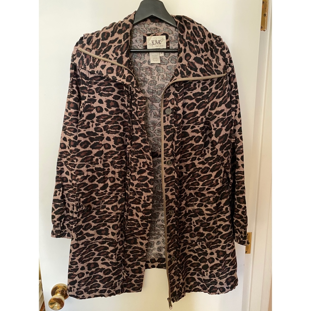 Leopard Light Weight Elongated Jacket Size Medium!